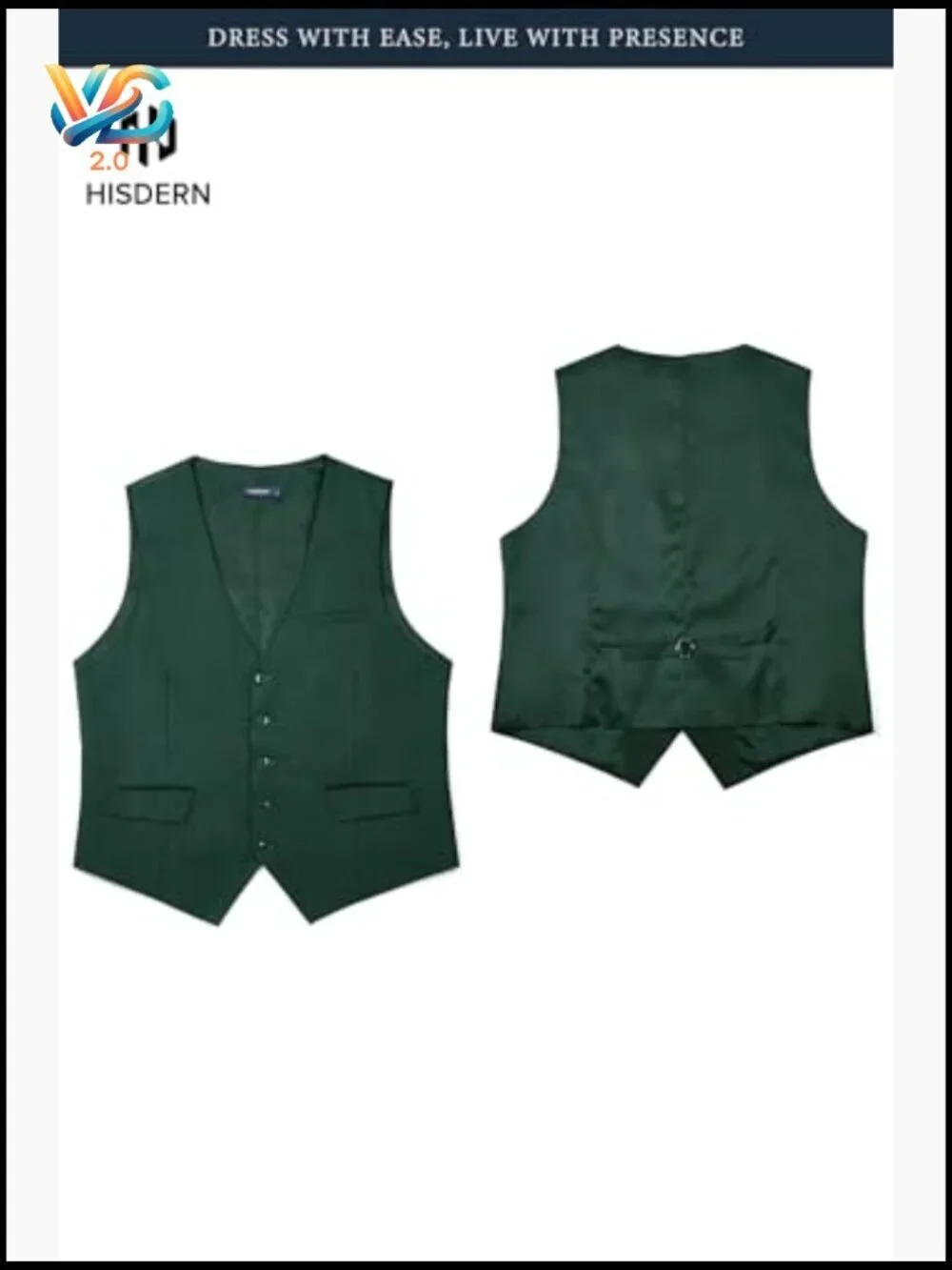 Men's Slim Fit Formal Suit Vest, V-Neck Waistcoat for Wedding Business